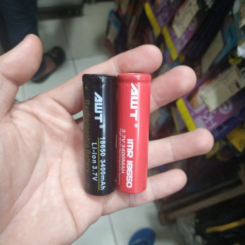 Jual Baterai AWT 18650 Rechargeable - Hitam Merah Nonpack | Shopee ...