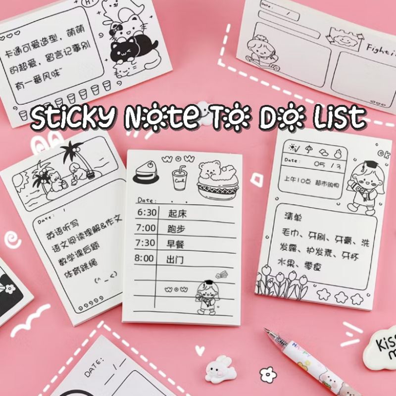 Jual Sticky Note / Kertas Catatan / Memo Tempel To Do List Black and ...