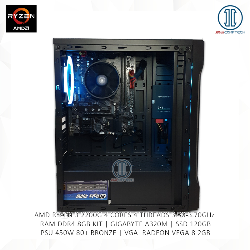Jual PC Gaming Editing AMD Ryzen 3 2200g GIGABYTE A320M Ram 8gb kit SSD ...