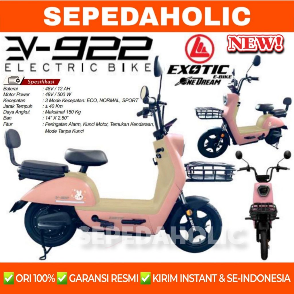 Jual Sepeda Listrik EXOTIC EV 922 928 BY PACIFIC 500 Watt Electric Bike ...