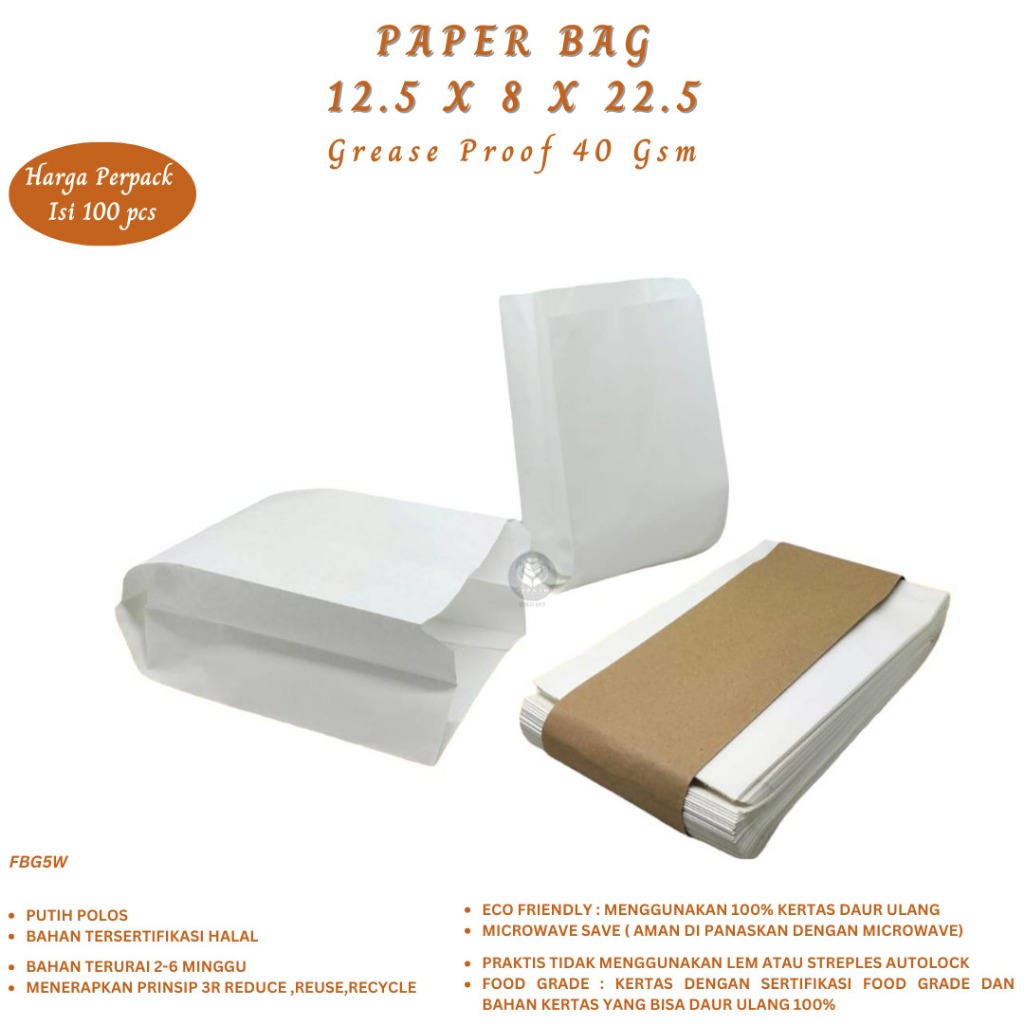 Jual Paper Bag Small Kertas Roti (Isi 100 Pcs-FBG5W) | Shopee Indonesia