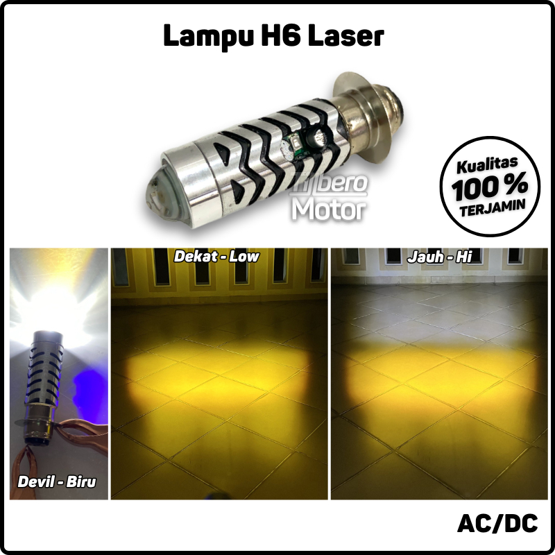 Lampu LED H6 Laser 2 Warna