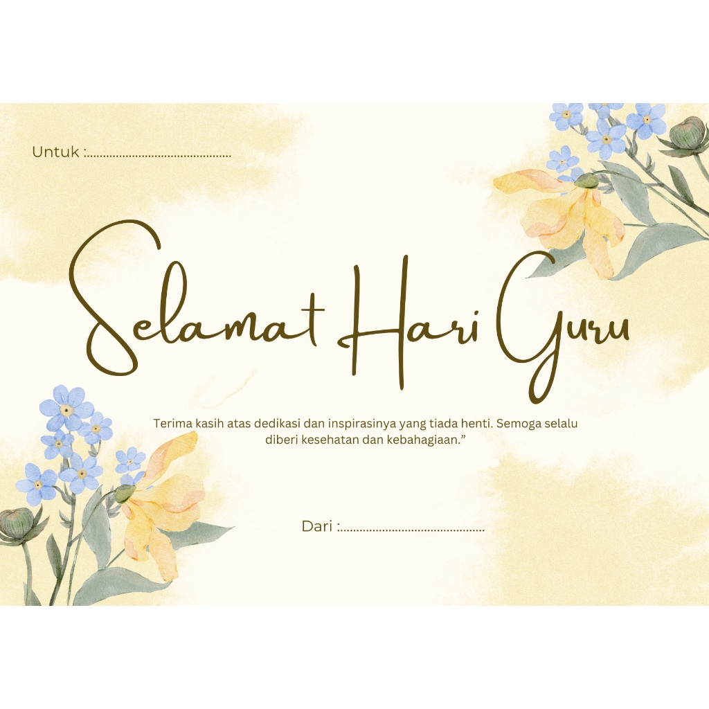 Jual KARTU UCAPAN Hari Guru // Greeting Card // Selamat Hari Guru ...