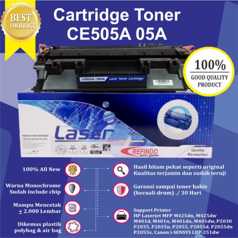 Jual Cartridge Toner Compatible 80A CF280A Printer HP Laserjet Pro 400 ...