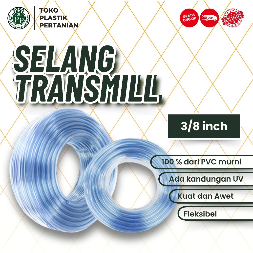 Jual Selang Air Bening/Transparan 3/8 inch per Roll 100 Meter | Shopee ...