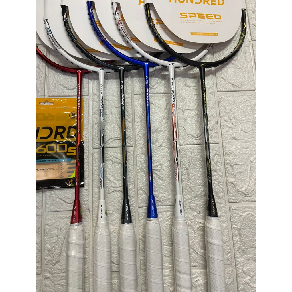 Jual Raket Badminton HUNDRED VIPER 9000 ATTACK ATTK HNDRD ORIGINAL 100% ...