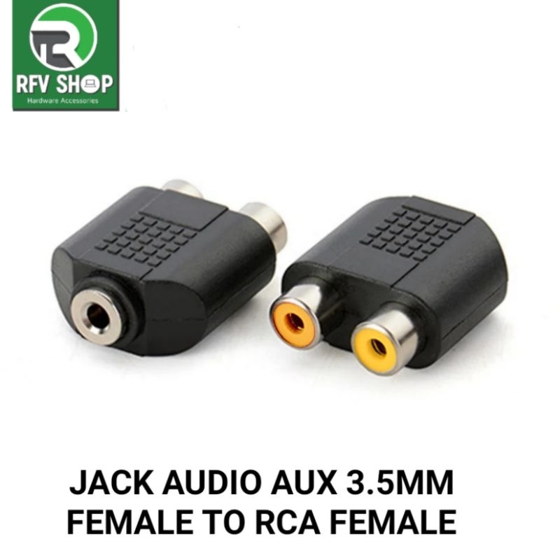 Jual Jack Audio Aux stereo 3.5mm Female to RCA Female Gender Adapter ...