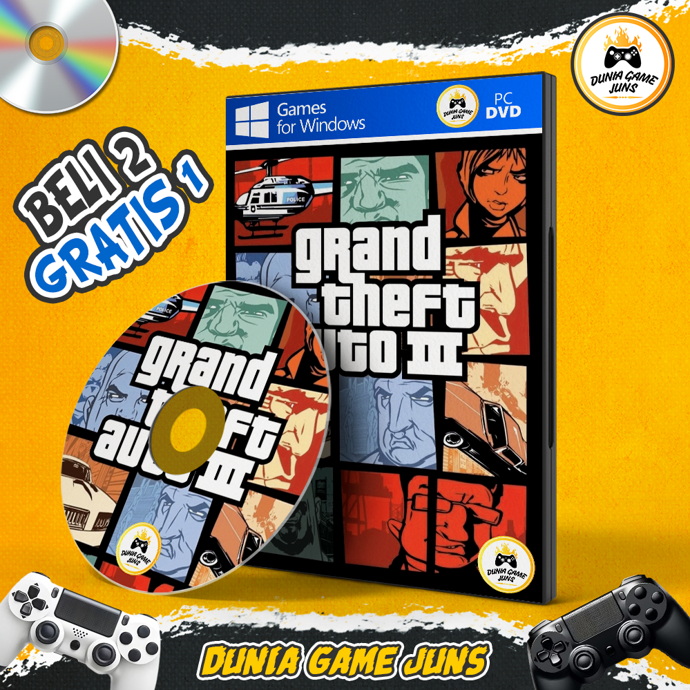 Jeu PC GTA 3 - Grand Theft Auto III - Édition Just For Games - Très Bon état
