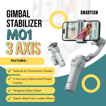 SMARTCOM - Gimbal HP 3 Axis M01 Stabilizer HP Smartphone Anti Shacking Anti Goyang Video Live Stream