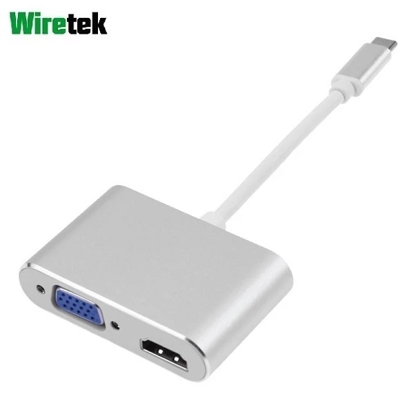Type C to HDMI and VGA 2 in 1 WIRETEK