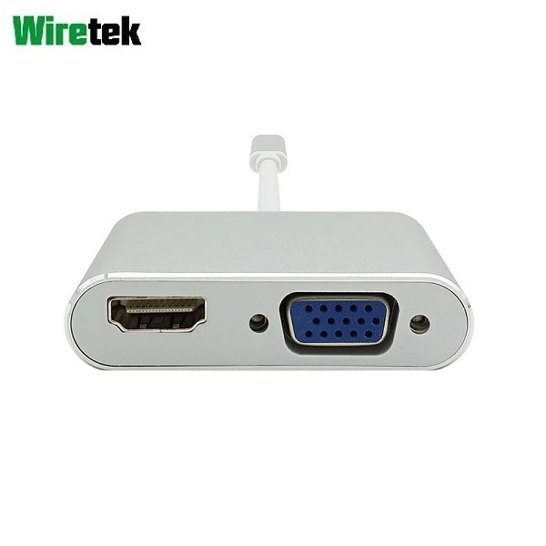 Type C to HDMI and VGA 2 in 1 WIRETEK