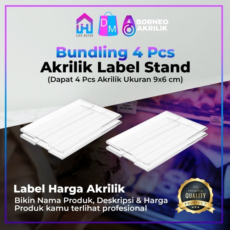 Jual Akrilik Label Display 9x6cm Akrilik Label Harga Tempat wadah ...