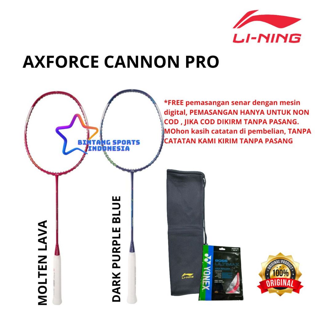 Jual RAKET LINING BADMINTON BULUTANGKIS LINING CANNON PRO ORIGINAL ...