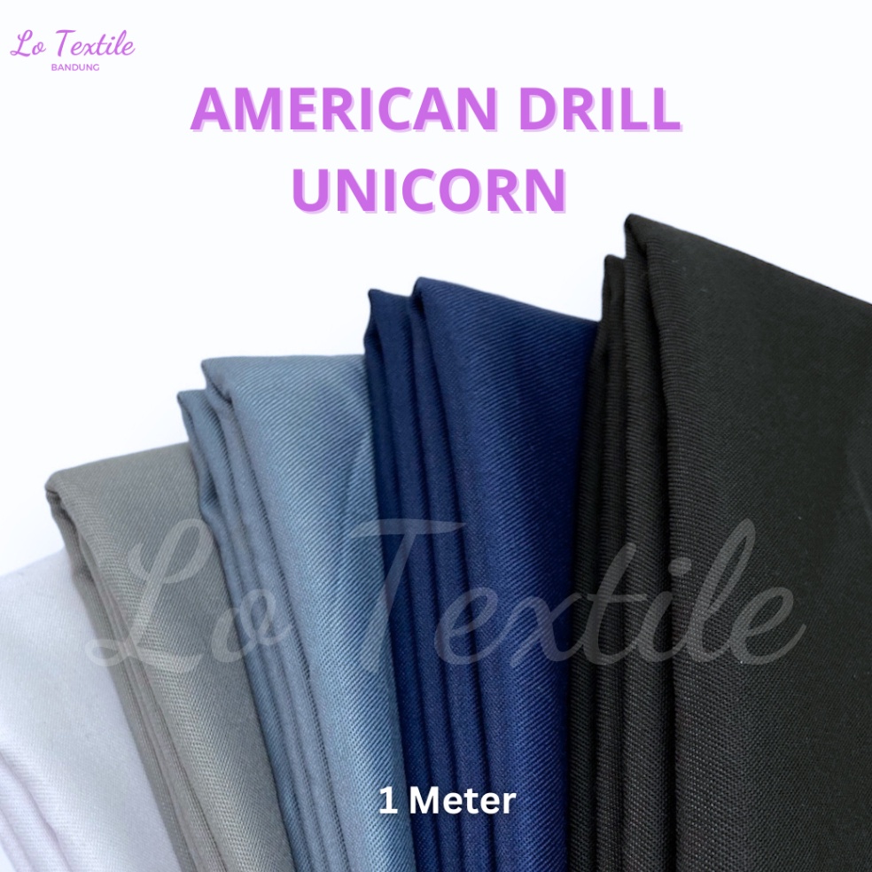 Jual KODE L47X Kain American Drill Unicorn 1 Meter Bahan Kain Celana ...