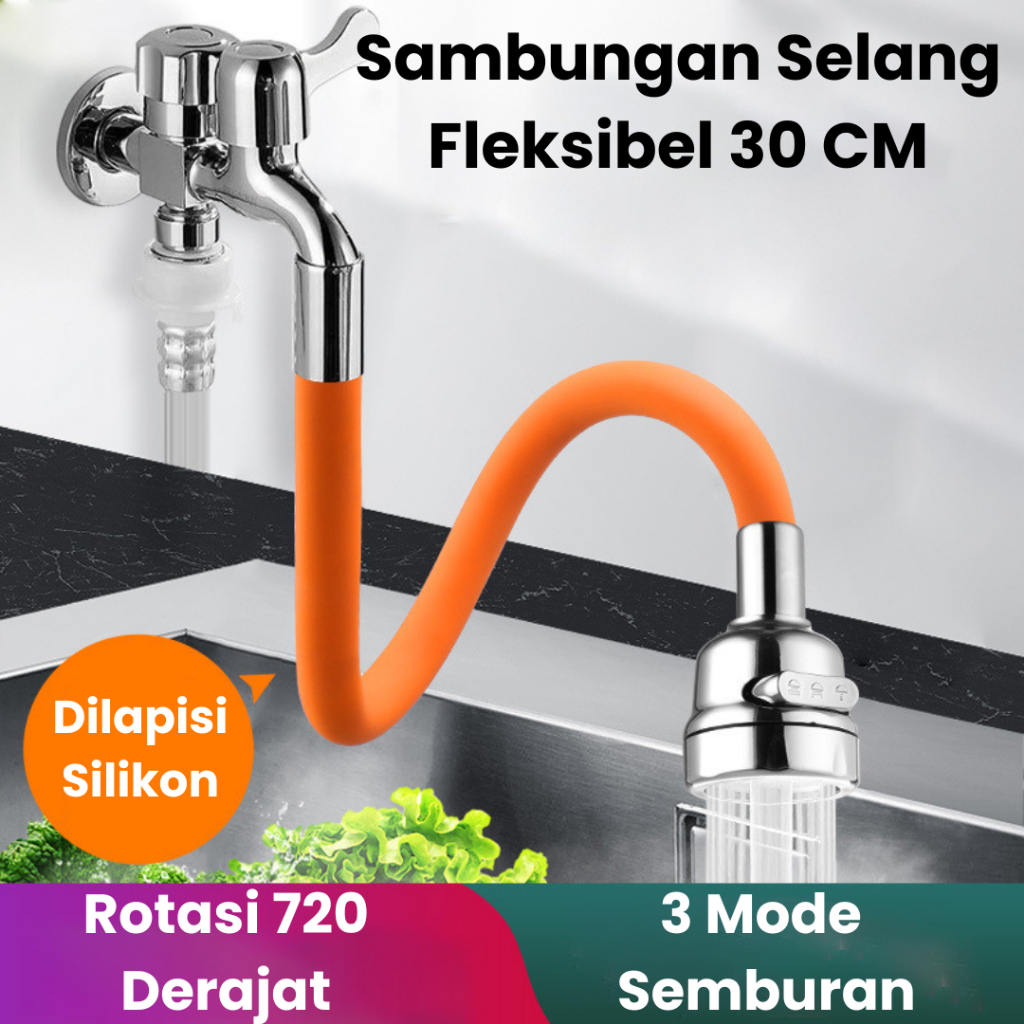 Jual Sambungan Kran Air Selang Fleksibel Elastis In Keran Dapur Wastafel Cuci Piring