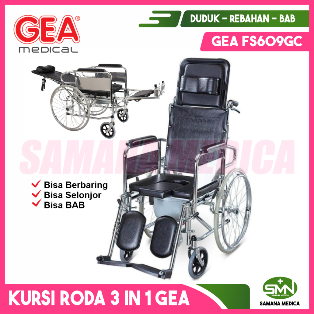 Jual Kursi roda GEA FS608GC Kursi Roda 3 in 1 3in1 Serbaguna ...