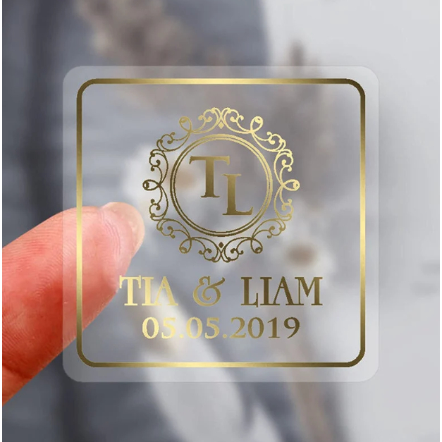 Jual Sticker Transparant Gold Hotprint Custom | Stiker Gold Foil Custom ...