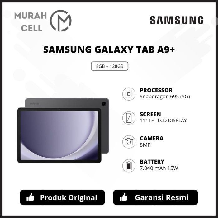Jual SAMSUNG TAB A9+ SERIES ( TAB A9+ 4+4/64 WIFI -- TAB A9+ 4+4/128 5G ...