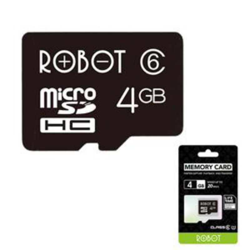 Jual MEMORY ROBOT STORAGE 4GB CLASS 6 MICRO SD PACKAGE BLACK | Shopee ...