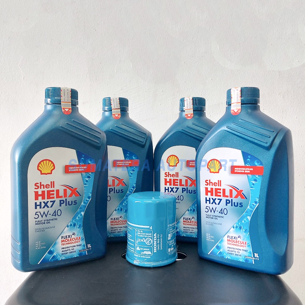 Jual Paket ganti oli oil change Shell Helix HX7 1L SAE 5W-40 ORIGINAL ...