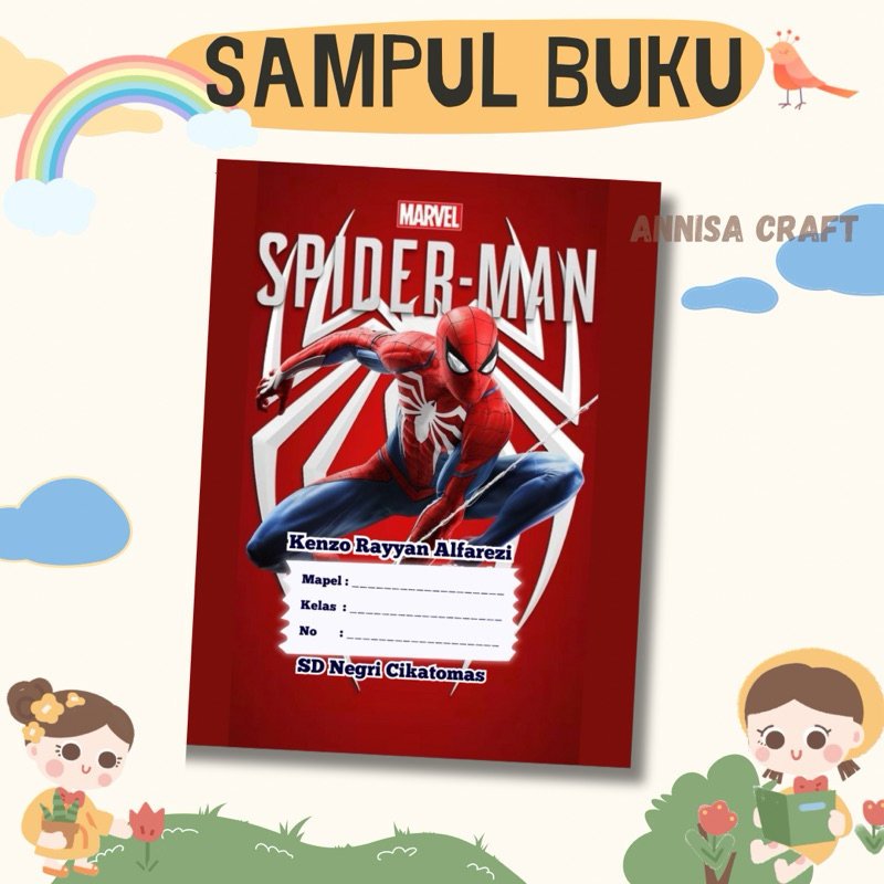 Jual Sampul Buku Custom Nama Isi 10 pcs, Cover buku, Sampul buku A5 B5 ...