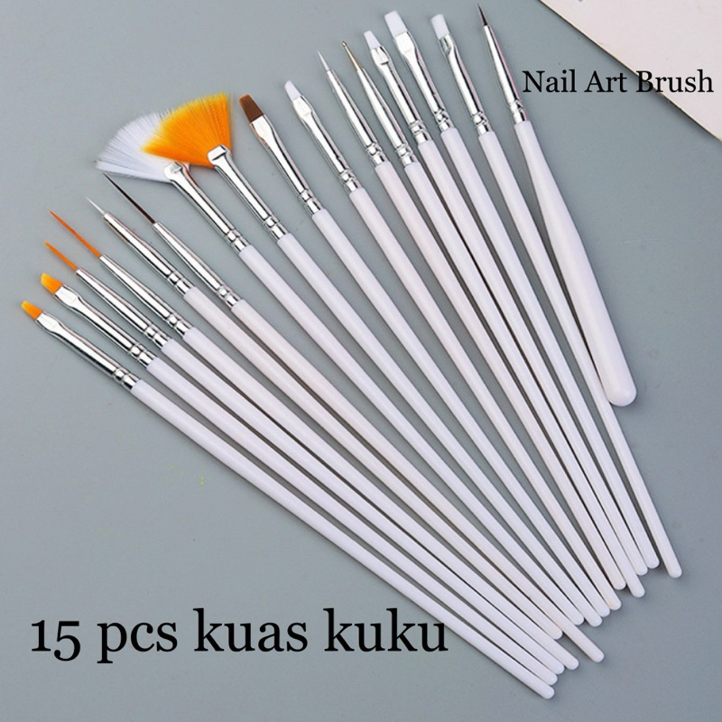 Jual Kuas Kuku 15pcs Nail art tools Brush set Drawing brushes liner ...