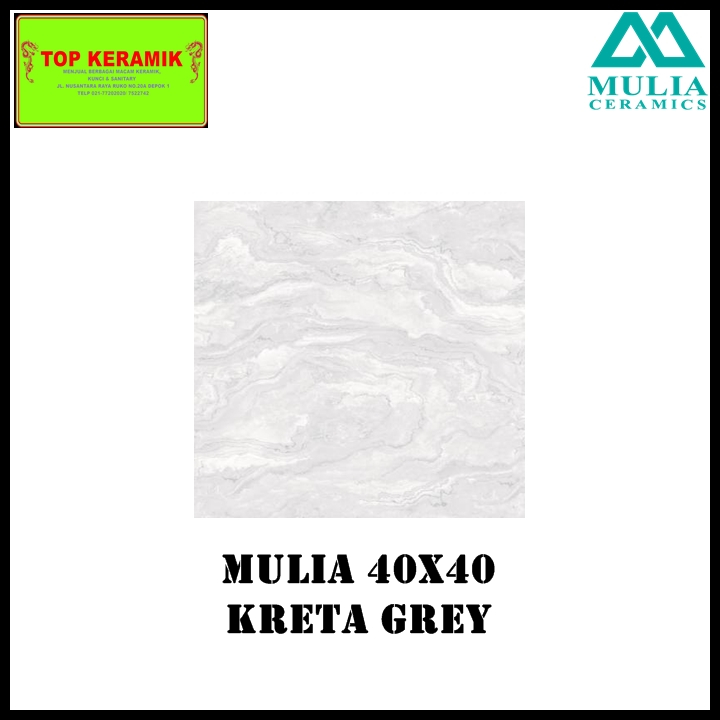 Jual Keramik Lantai Mulia 40x40 Kreta Grey Shopee Indonesia