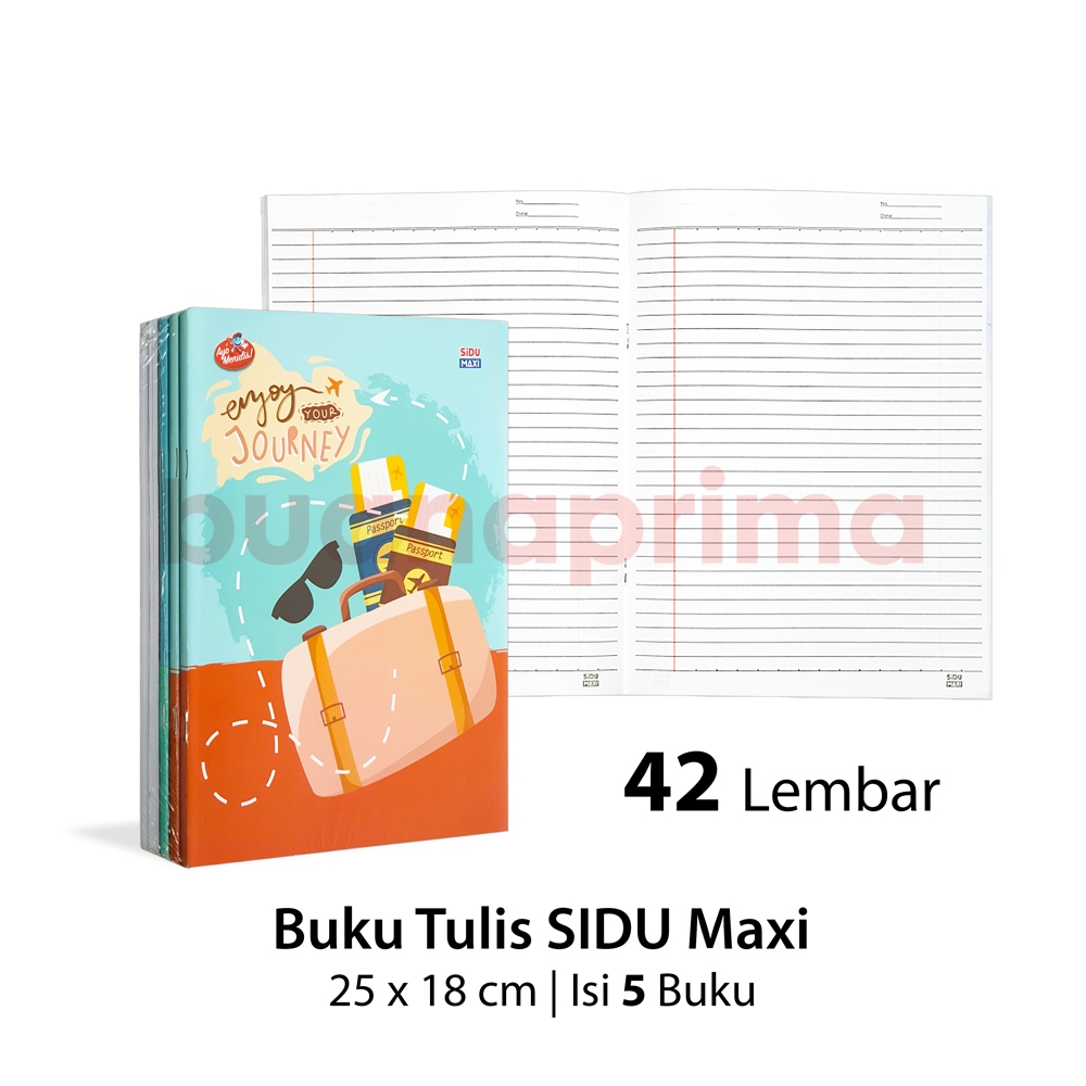 Jual Buku Tulis Panjang Boxy SIDU Maxi 42 Lembar isi 5 Buku Notebook ...