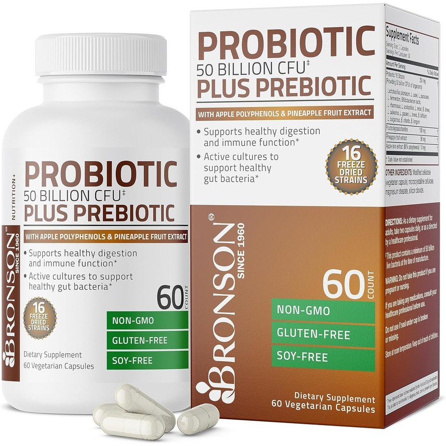 Jual Bronson Probiotic 50Billion CFU 250mg 16 Strains + Prebiotic ...