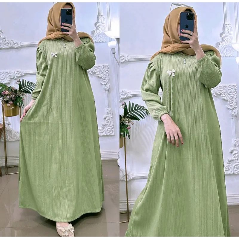 Jual SS - Gamis Soraya Rempel Tangan Knit Condru | Shopee Indonesia