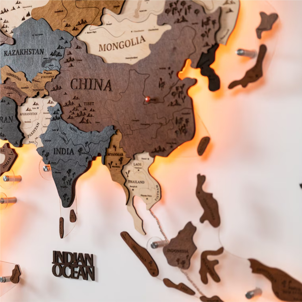 Jual World Map Decor / Hiasan Dinding Peta Dunia Kayu Layer Size XXXL ...