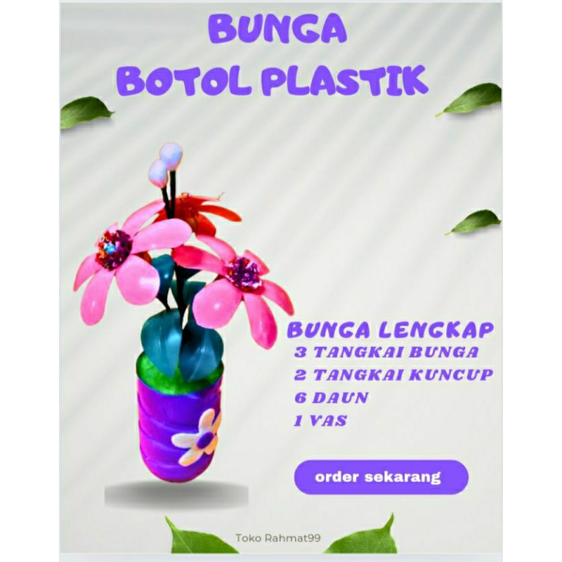 Jual Bunga Plastik Botol Bekas Lengkap Kerajinan Daur Ulang Tugas