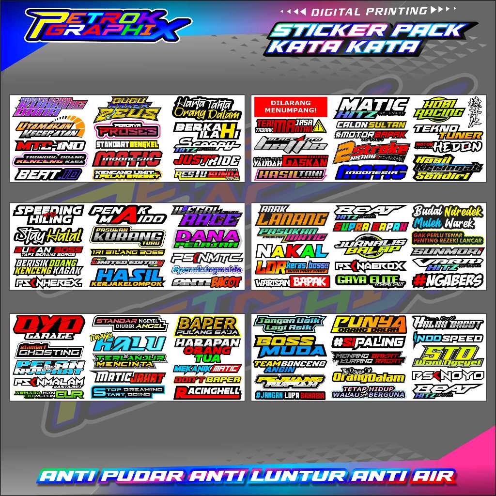 Jual STICKER PACK KATA KATA VIRAL / STICKER KATA KATA TERBARU / STICKER ...