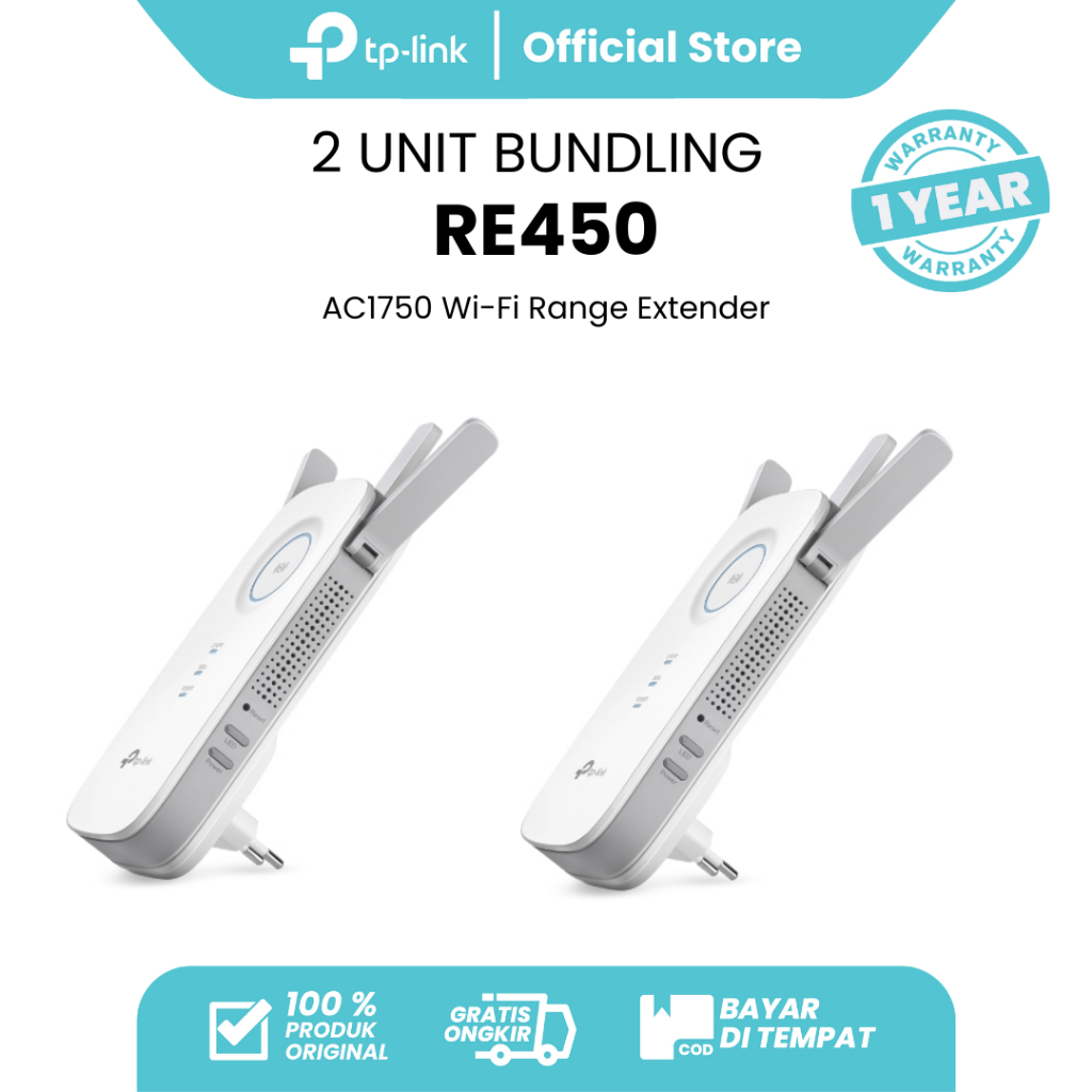 TP-Link RE450 AC1750 WiFi Extender Dual Band Wireless Repeater  Mesh Access Point WPA