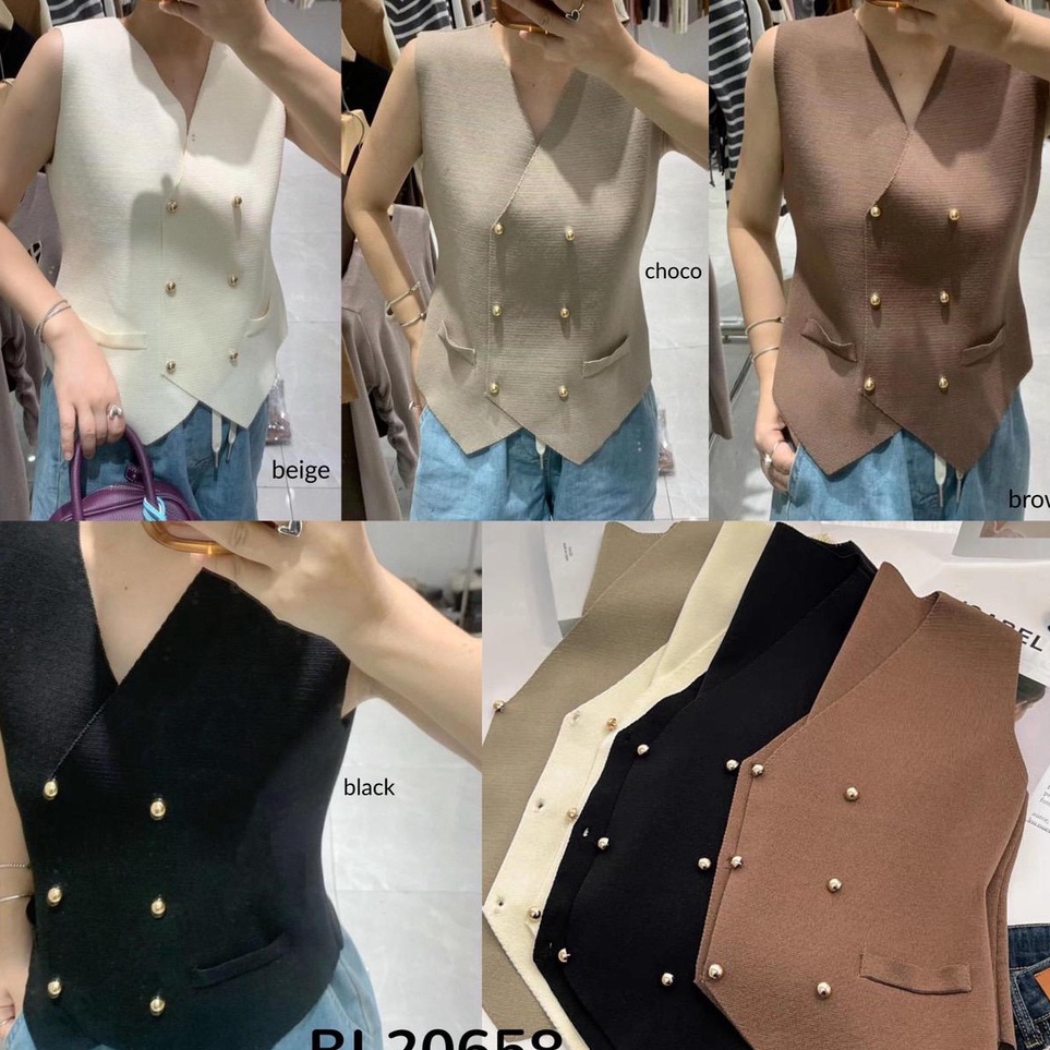 Jual Garansi Sampai Premium Six Buttons Knit Vest BL2658 | Shopee Indonesia