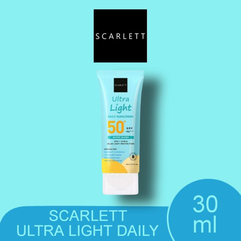 Jual Scarlett Whitening Ultra Light Daily Sunscreen SPF 50 PA++++ 30 ml ...