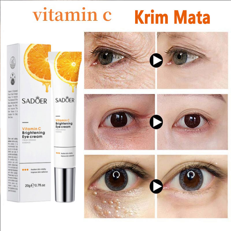 Jual SADOER Brightening Eye Cream Vitamin C Krim Mata Menghilangkan