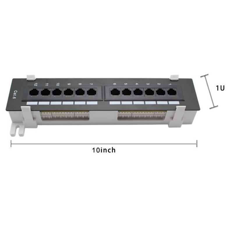 Jual 10inch 1U Patch Panel Rj45 Patch Panel 12 Port Cat6 Wall Mount ...