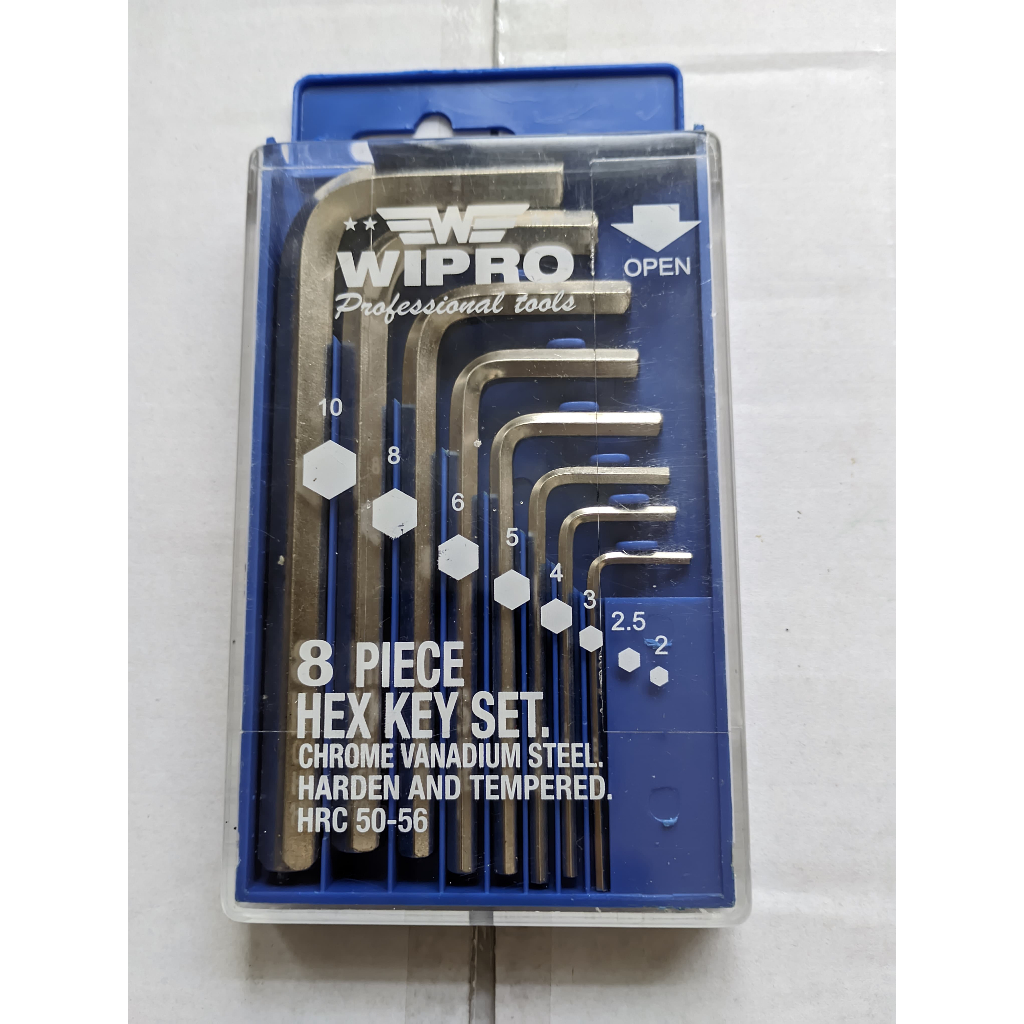 Jual WIPRO Kunci L Set 8 PCS 2-10mm Box PVC Biru / HexKey SET CRV ...