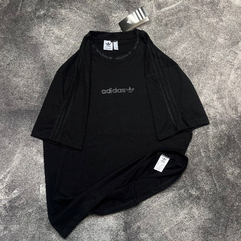 Jual Kaos Adidas 3Foil Black Full Tag Wos T shirt Adidas Ringer Tee Adidas 3 Stripes Cotton 24s Baju Adidas Pria Wanita Shopee Indonesia