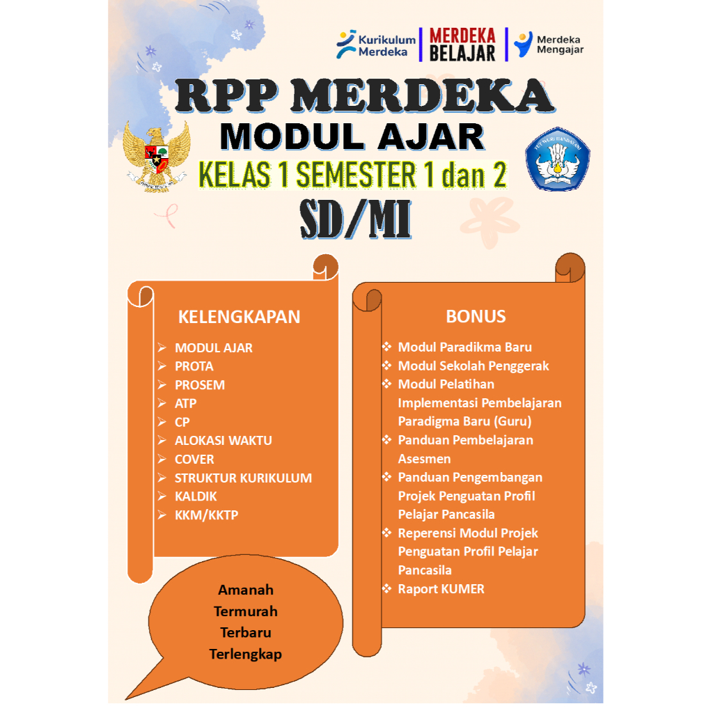 Jual MODUL AJAR KELAS 1 SD/MI FASE A KURIKULUM MERDEKA LENGKAP | Shopee ...
