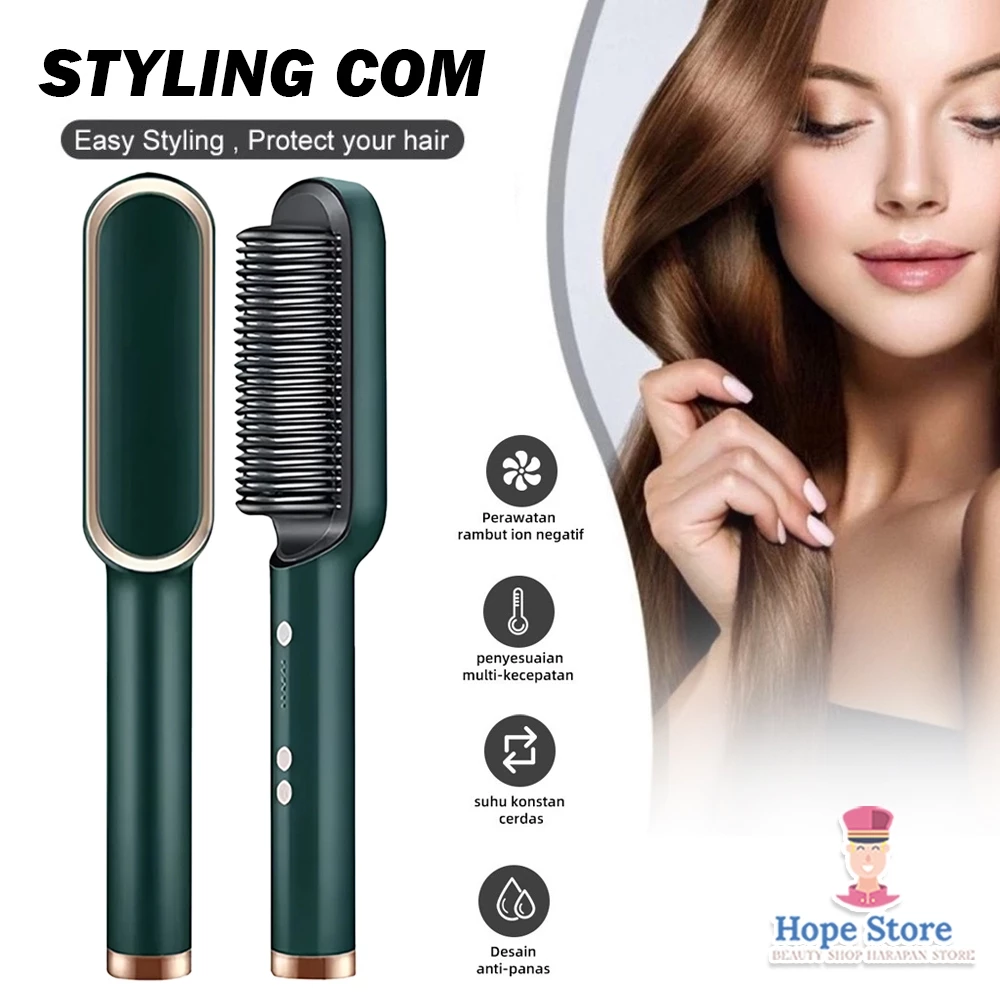 NEW ! Electrik Catokan Rambut Model Sisir Pelurus Rambut 45W Hair Care | AutoStock