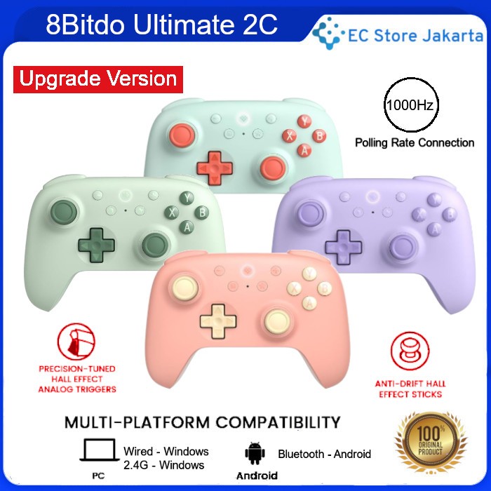 Jual 8Bitdo Ultimate 2C Wireless Gaming Controller Gamepad Hall Effect ...