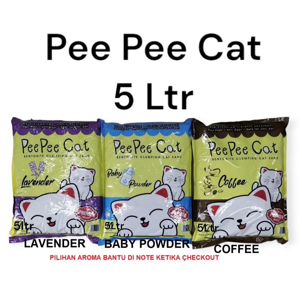 Jual Pasir Kucing Gumpal Clumping Wangi Pee Pee Cat Liter Pasir Kucing ...