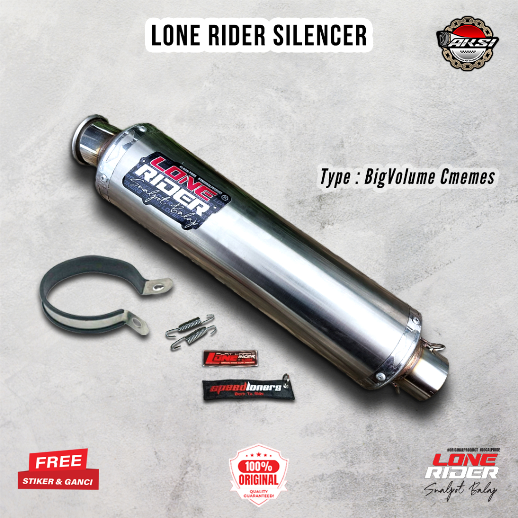 Jual ORIGINAL LONE RIDER Silencer Big Volume - Knalpot Racing Lone ...