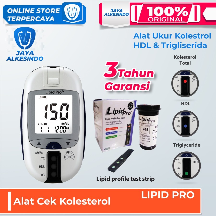 Jual Lipid pro include strip - alat cek Kolesterol total HDL Trigliseri ...