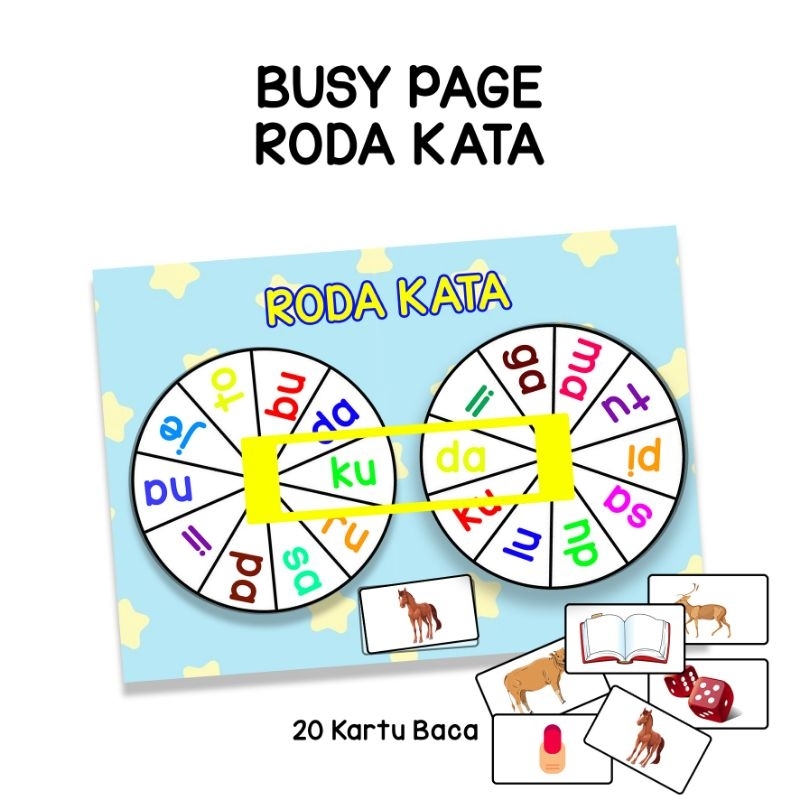 Jual Busy Page Roda Kata Latihan Belajar Mengenal Gambar dan Huruf ...