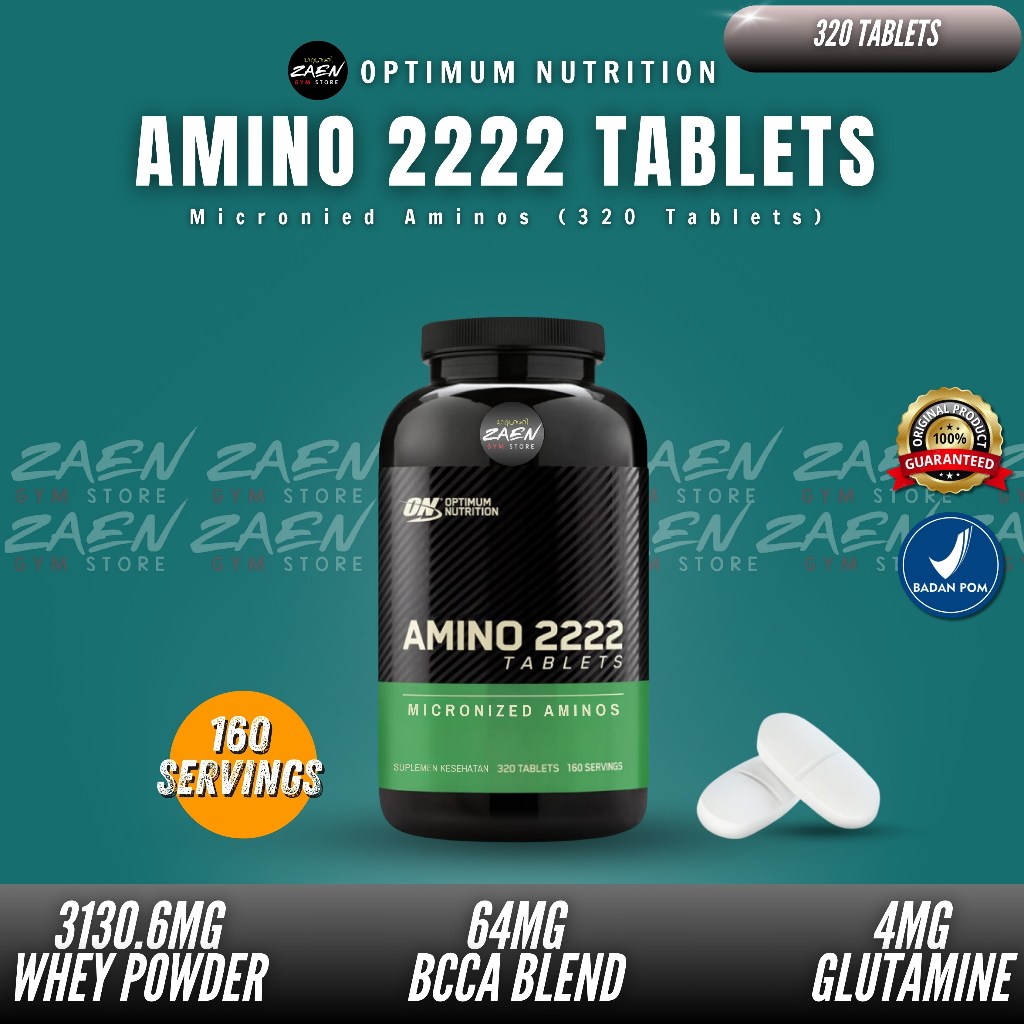 Jual Optimum Nutrition Amino 2222 320 Tablet ON AMINO 2222 BPOM 320 ...