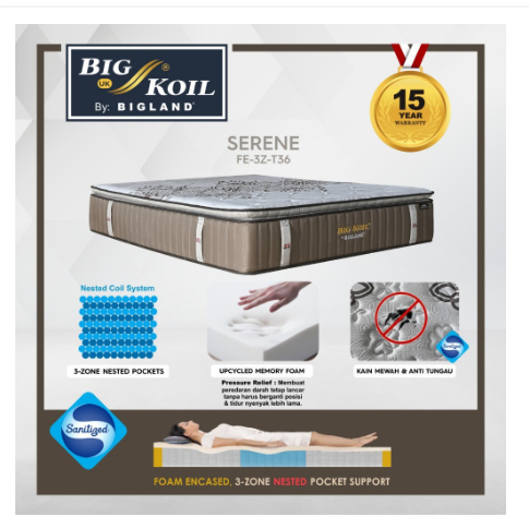 Jual Kasur /Matras Springbed Big Koil SERENE by Bigland/Kasur Springbed ...