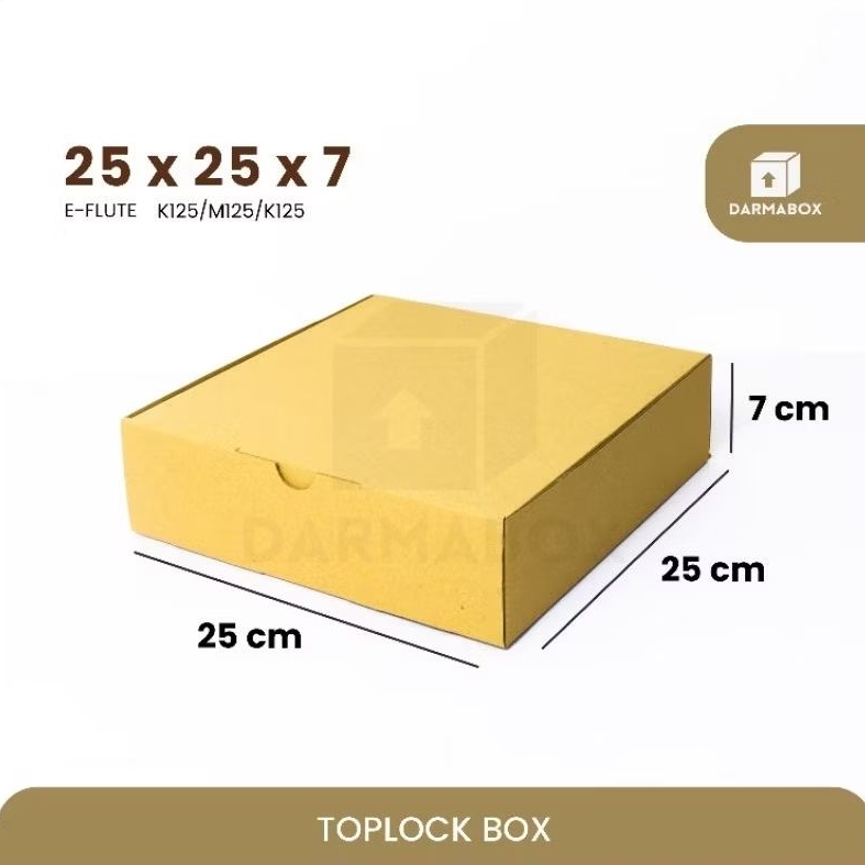 Jual Box 25x25x7 E-Flute K125 Packaging Cake/Baju One set/Jaket/Hampers ...